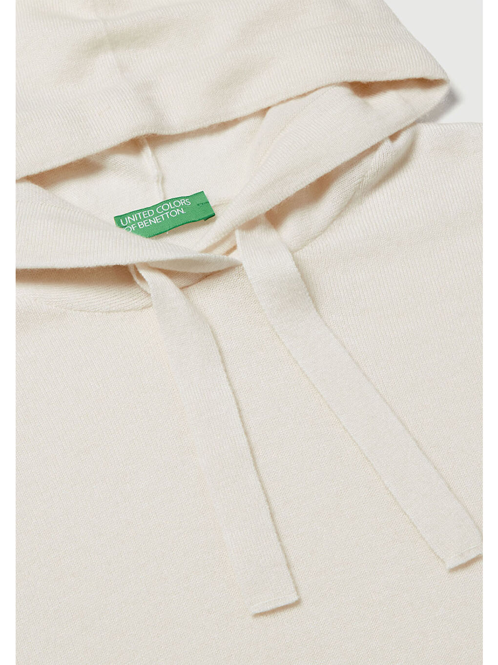 Kadın Ekru Yün ve Kaşmir Karışımlı Kapüşonlu Kazak-6