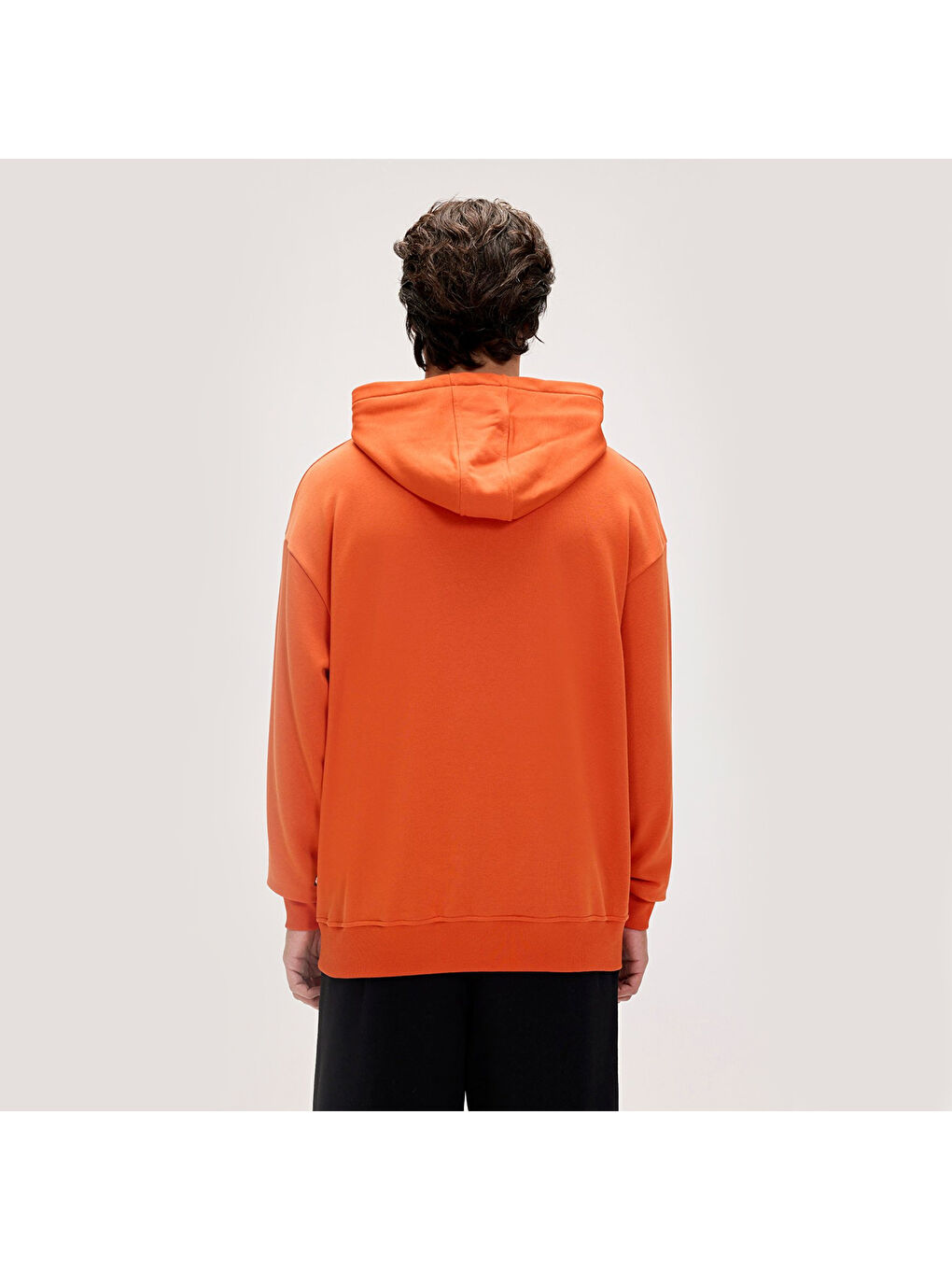 Drake Oversize Erkek Turuncu Kapüşonlu Hoodie-1