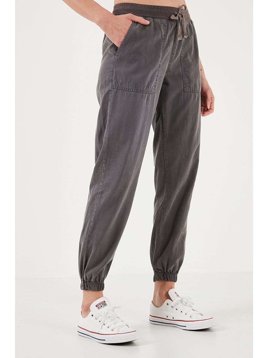 Lela Antrasit Regular Fit Yüksek Bel Jogger Spor Kadın Pantolon 668Yp5039 - 2