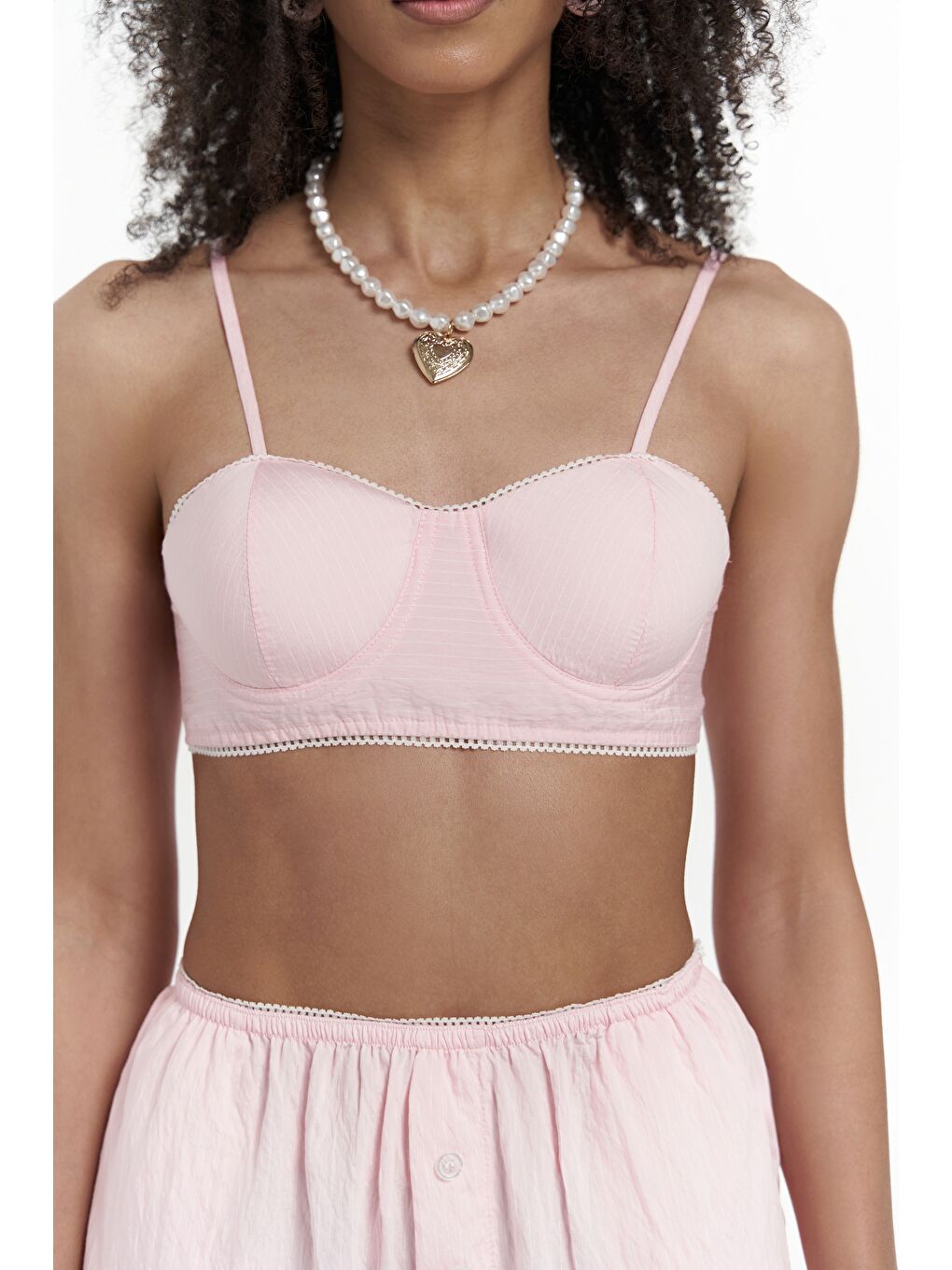 Melia Dantel Detay Pembe Üçlü Takım-6