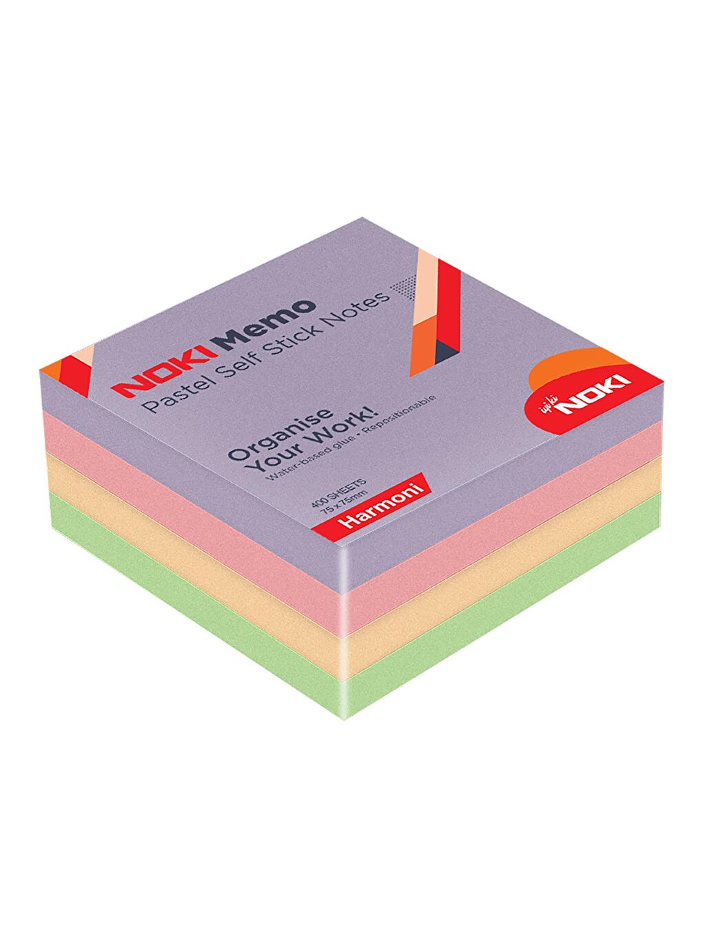Memo 75x75 Yapışkanlı Pastel Küp Blok Not 400 Sayfa