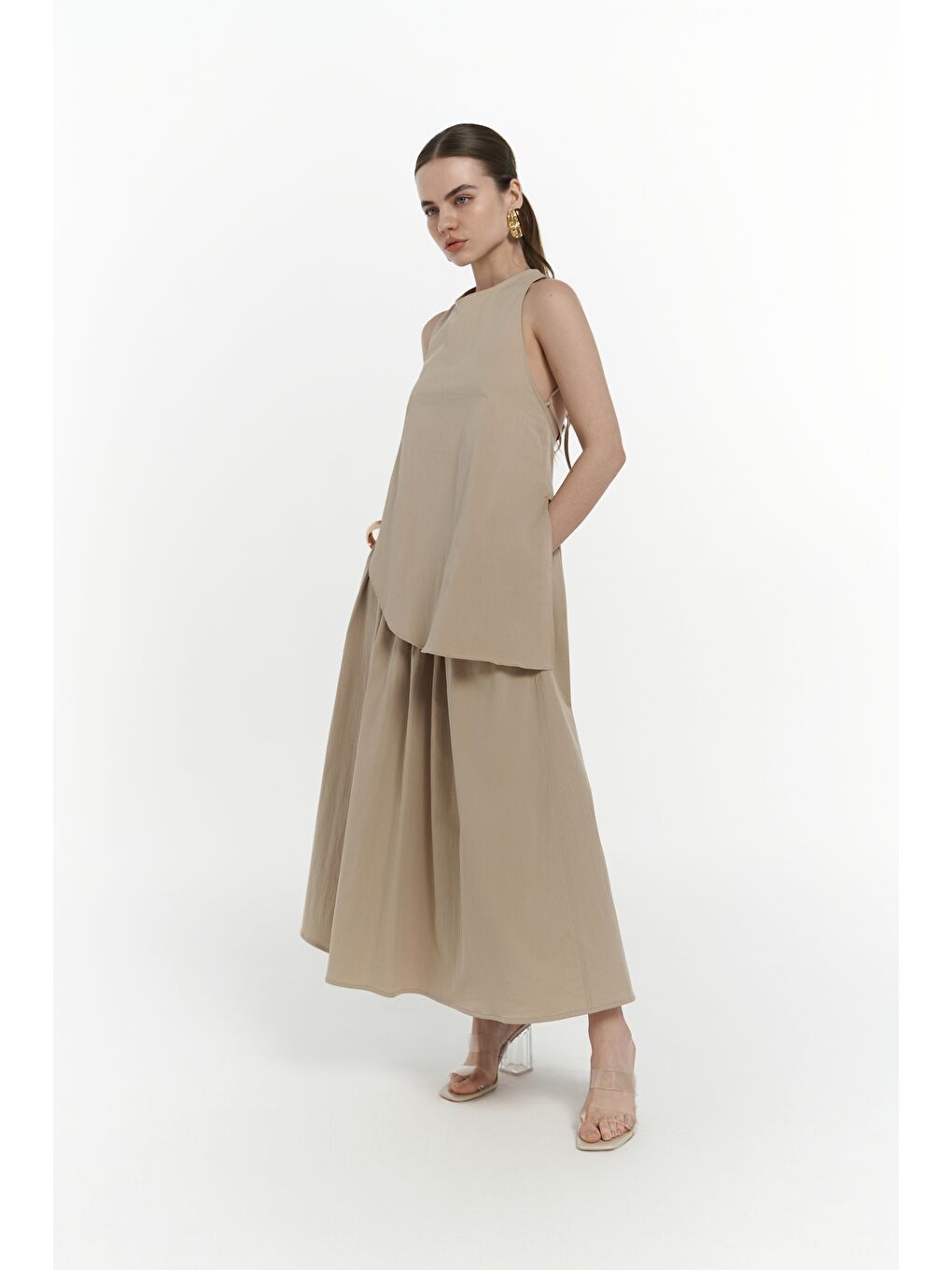 Delos Bej Bluz Etek Takım-4