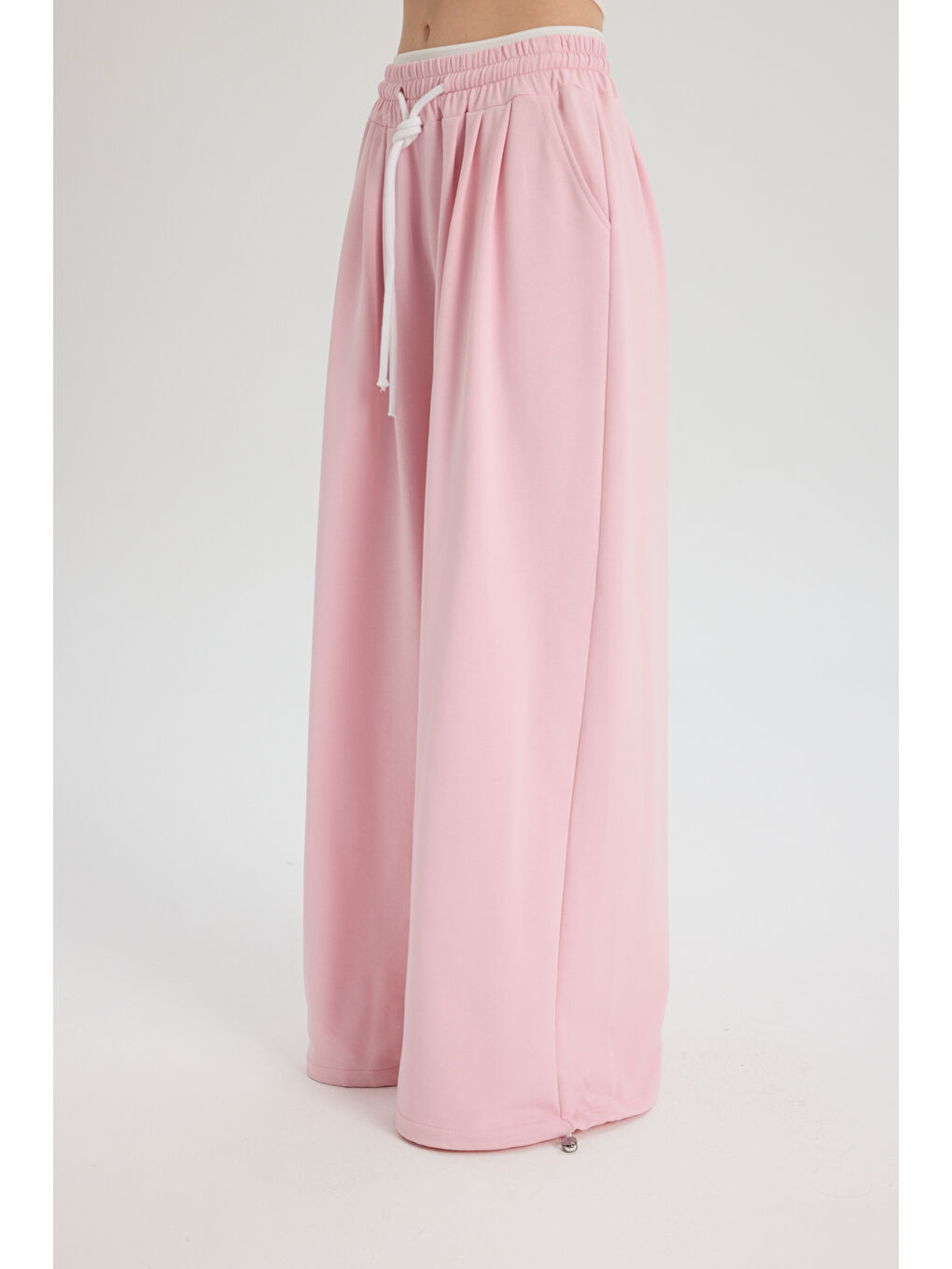 Albane Bel Detay Pembe Crop Eşofman Takım-3