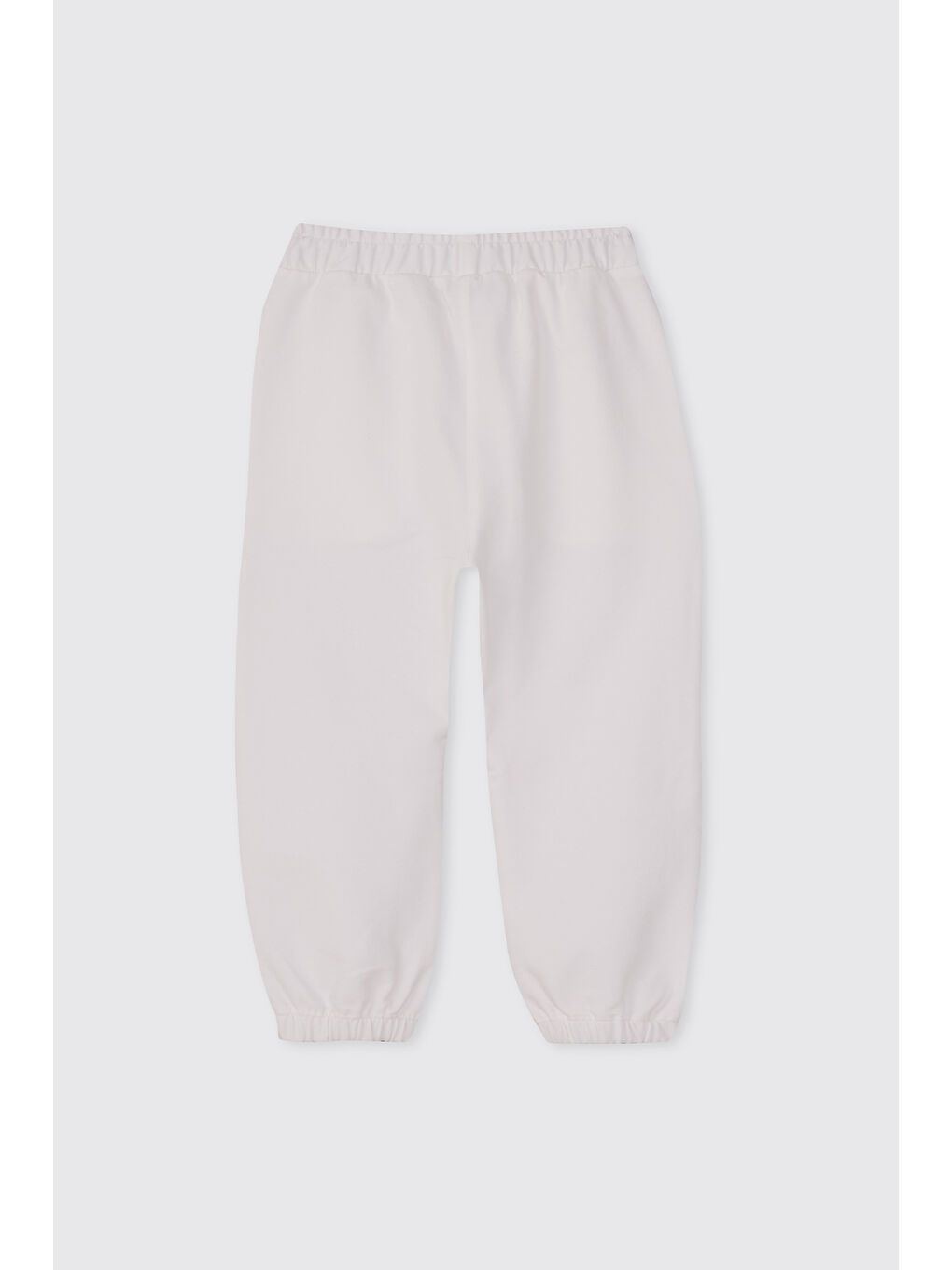 Kız Bebek Nakışlı Beyaz Eşofman Altı-1