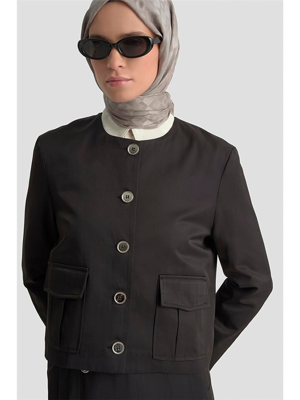 Düğme Detaylı Ceket Takım 25Kd1705 Siyah-3