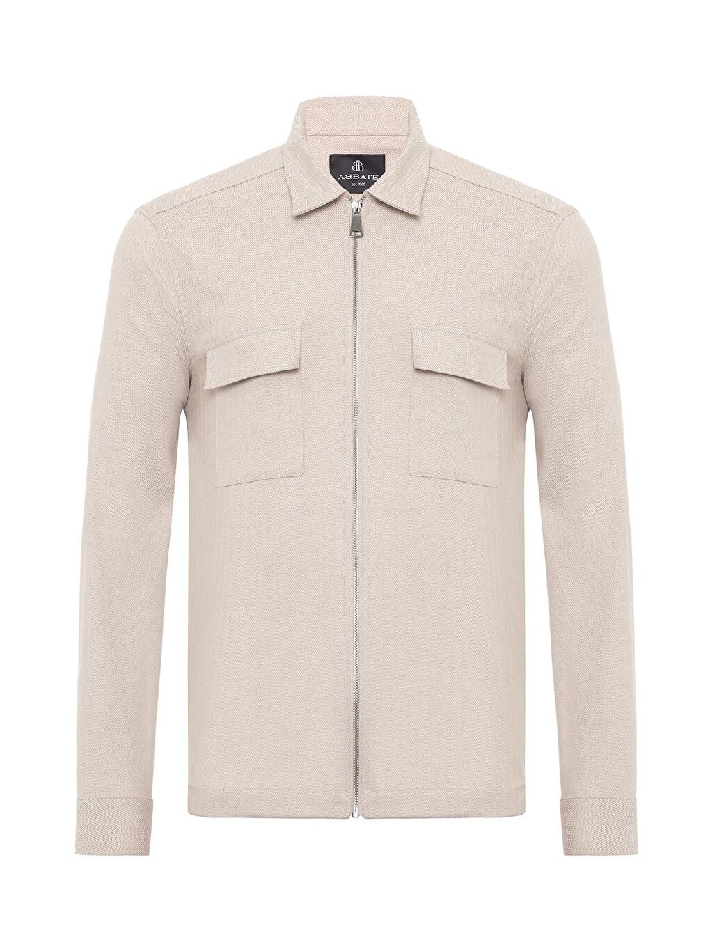 Verso Twill Overshirt Polyviskon Karışımlı Oversize Fit Bej Klasik Yaka Erkek Çizgili Ceket-4