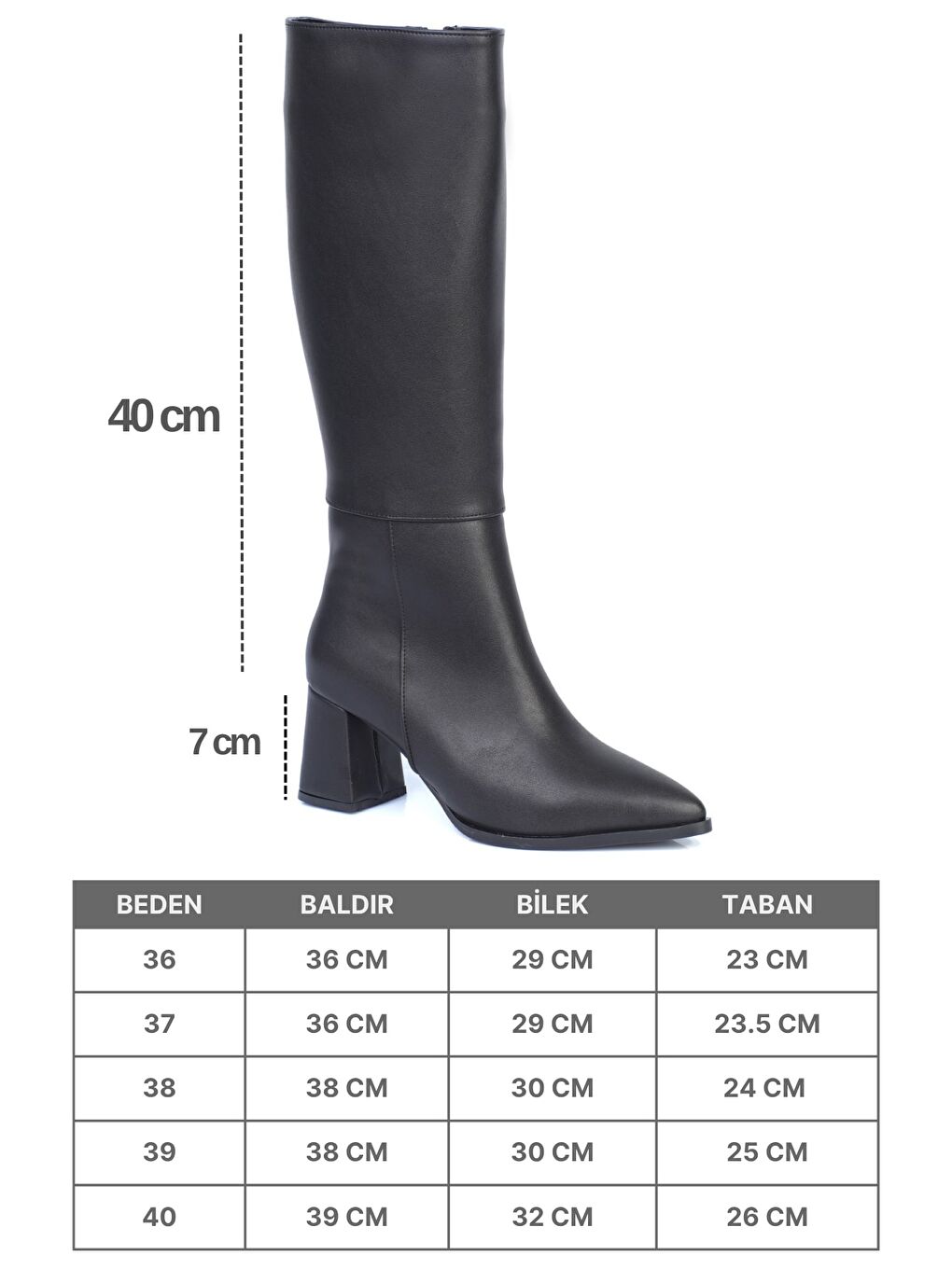 Betti Kadın Siyah Sivri Burun Çizme-6