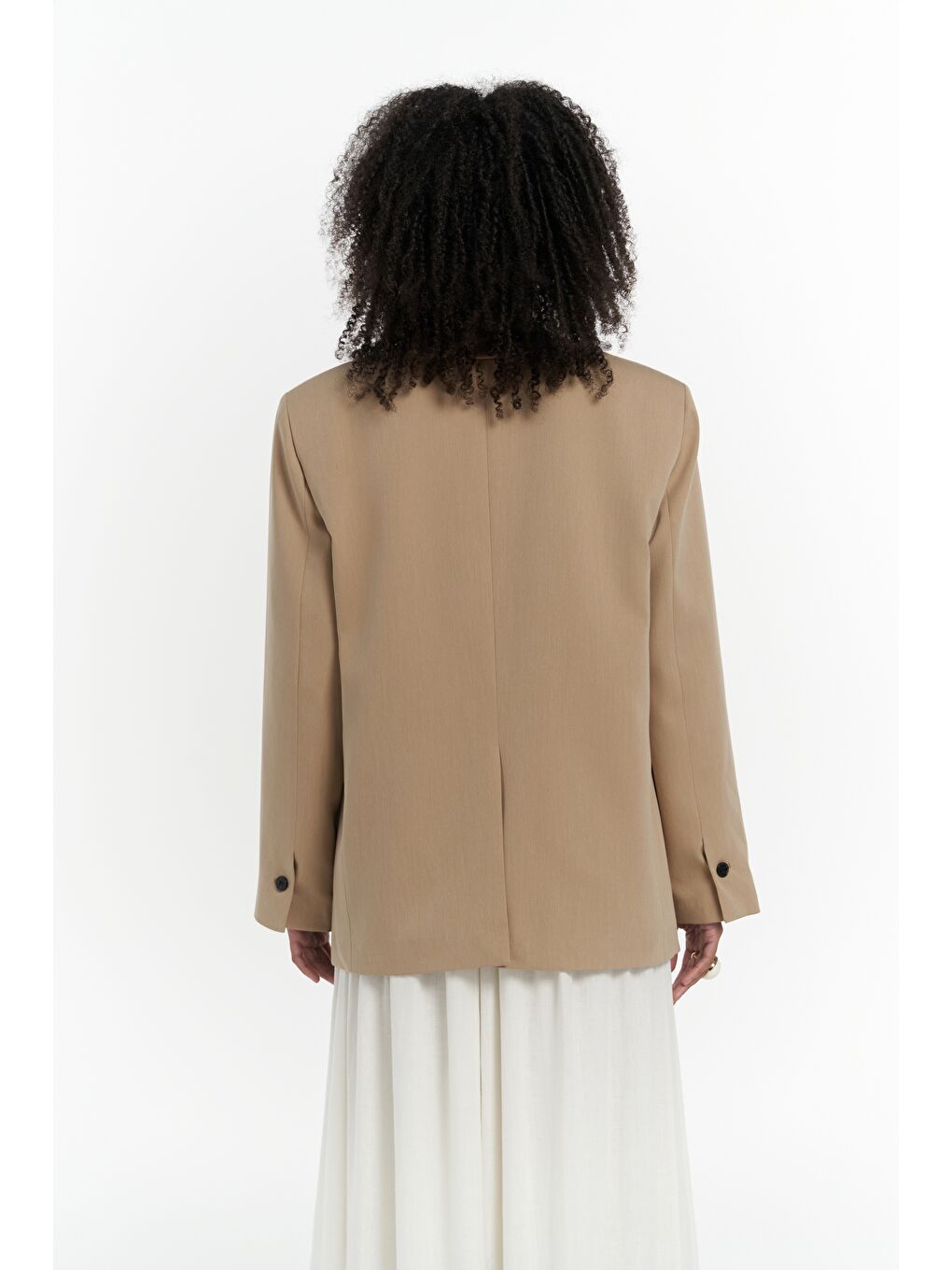 Bej Volda Yaka Detay Vizon Blazer-3