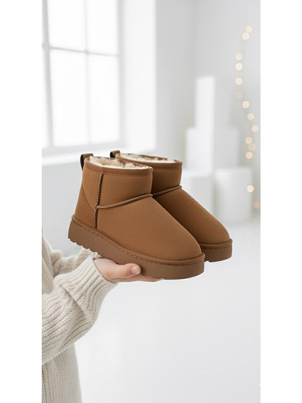 Kahverengi D714 Günlük Ortopedik Çocuk Kürklü Bot