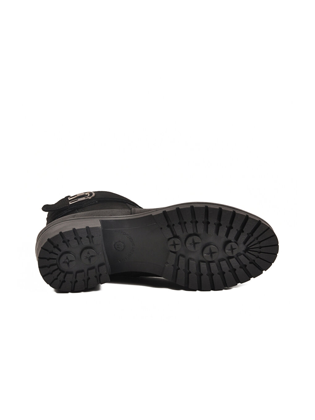 Siyah Nubuk Hakiki Deri Polarlı Kaymaz Kadın Bot 3376K Z-4