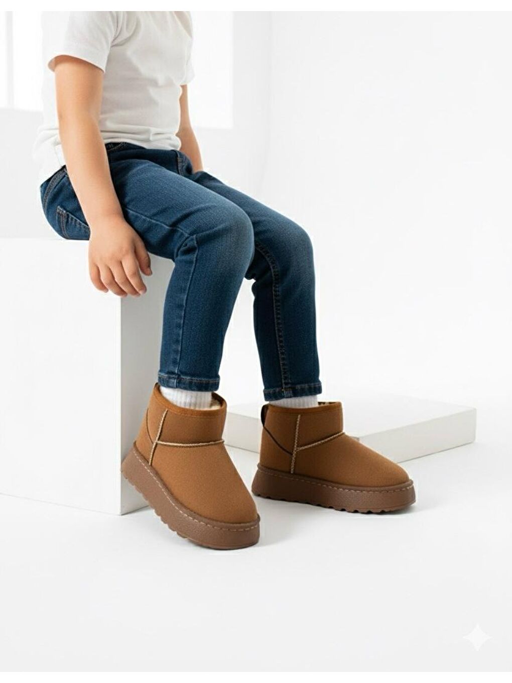 Kahverengi D714 Günlük Ortopedik Çocuk Kürklü Bot-2