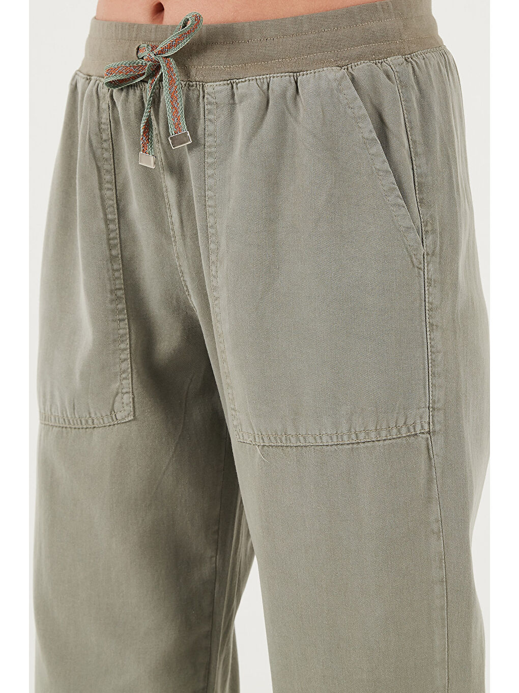 Haki Regular Fit Yüksek Bel Jogger Spor Kadın Pantolon 668Yp5039-4