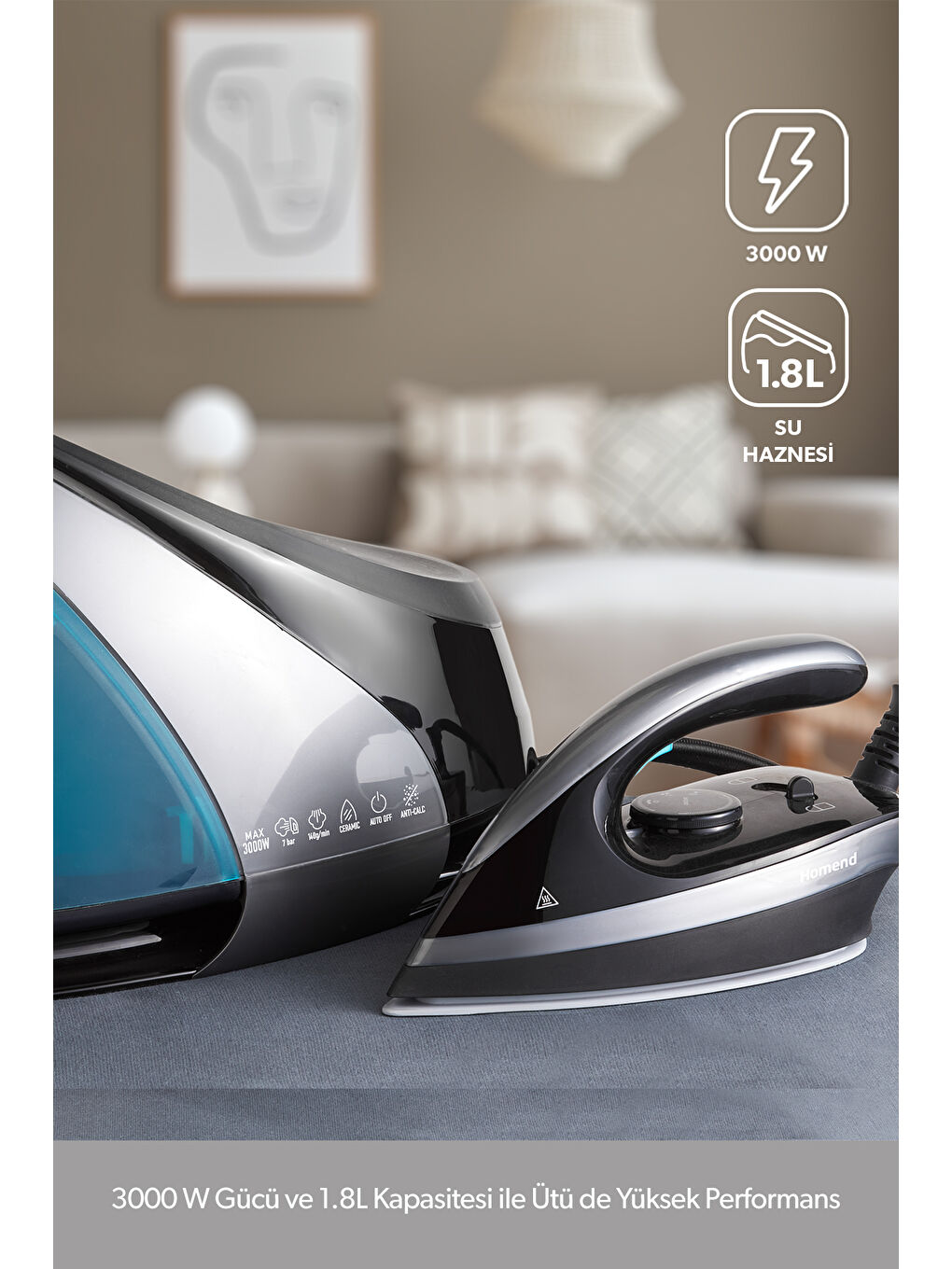 Jetsteam 1166h Buhar Kazanlı Ütü Mavi Siyah-1