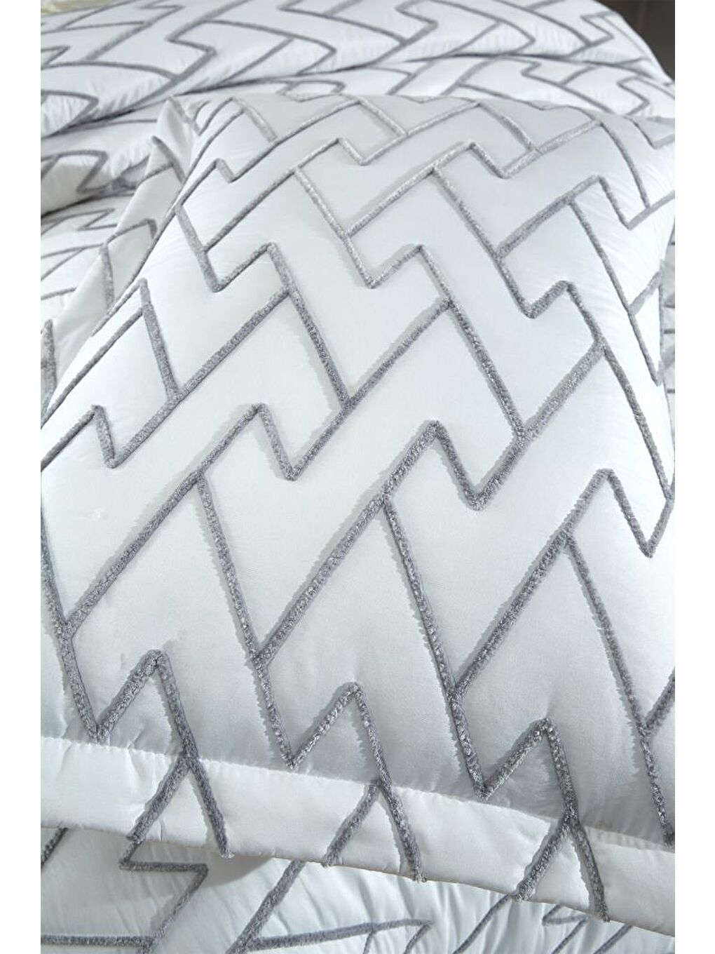 Karışık Maria Kapitoneli Tek Kişilik Yatak Örtüsü 180x240 Krem - Gri-1