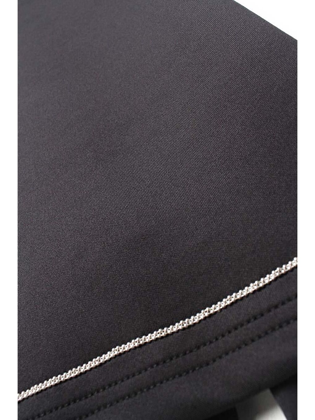 Siyah-Dik Yaka Kolu Yırtmaçlı Scuba Bluz-7