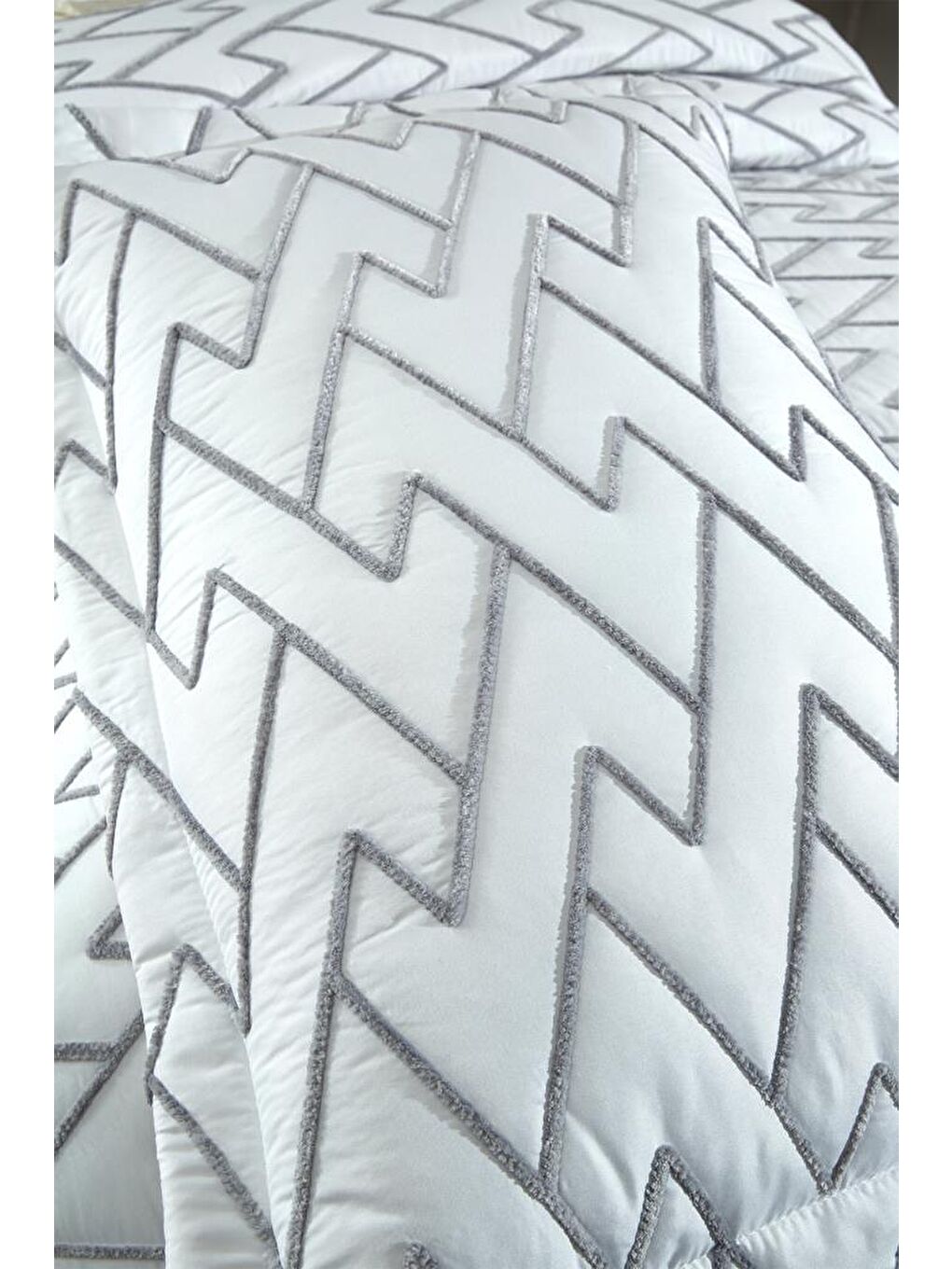 Karışık Maria Kapitoneli Tek Kişilik Yatak Örtüsü 180x240 Krem - Gri-2