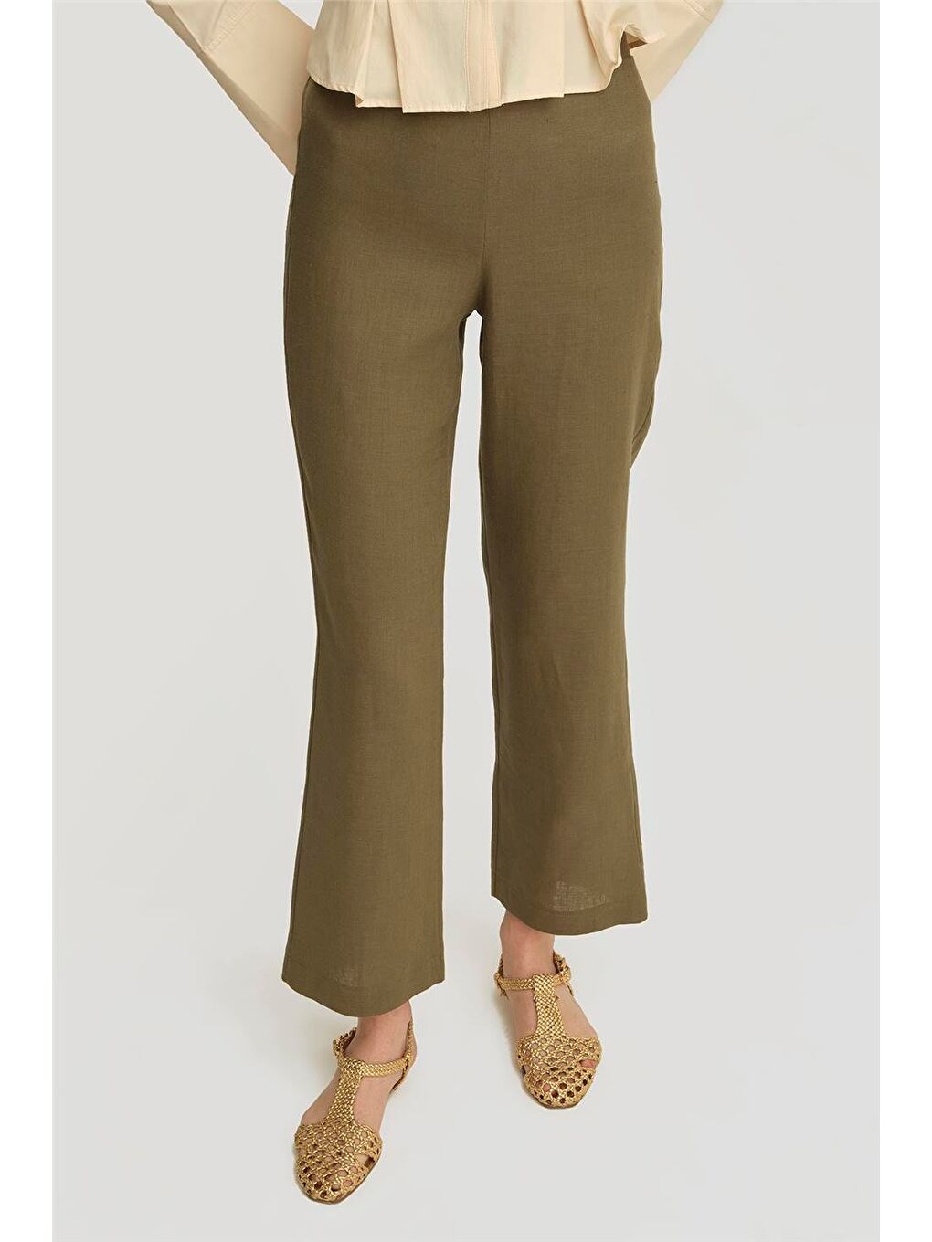 Leopar Biyeli Keten Takım 25Y6018 Haki-5