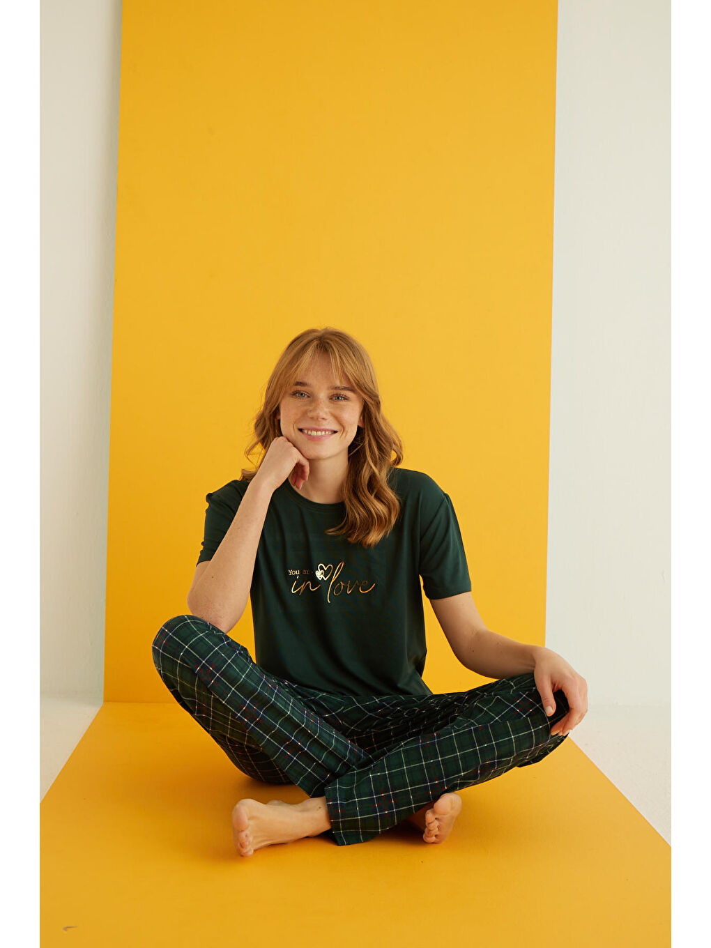 Yeşil Bamboo Pijama Takımı 7051-4