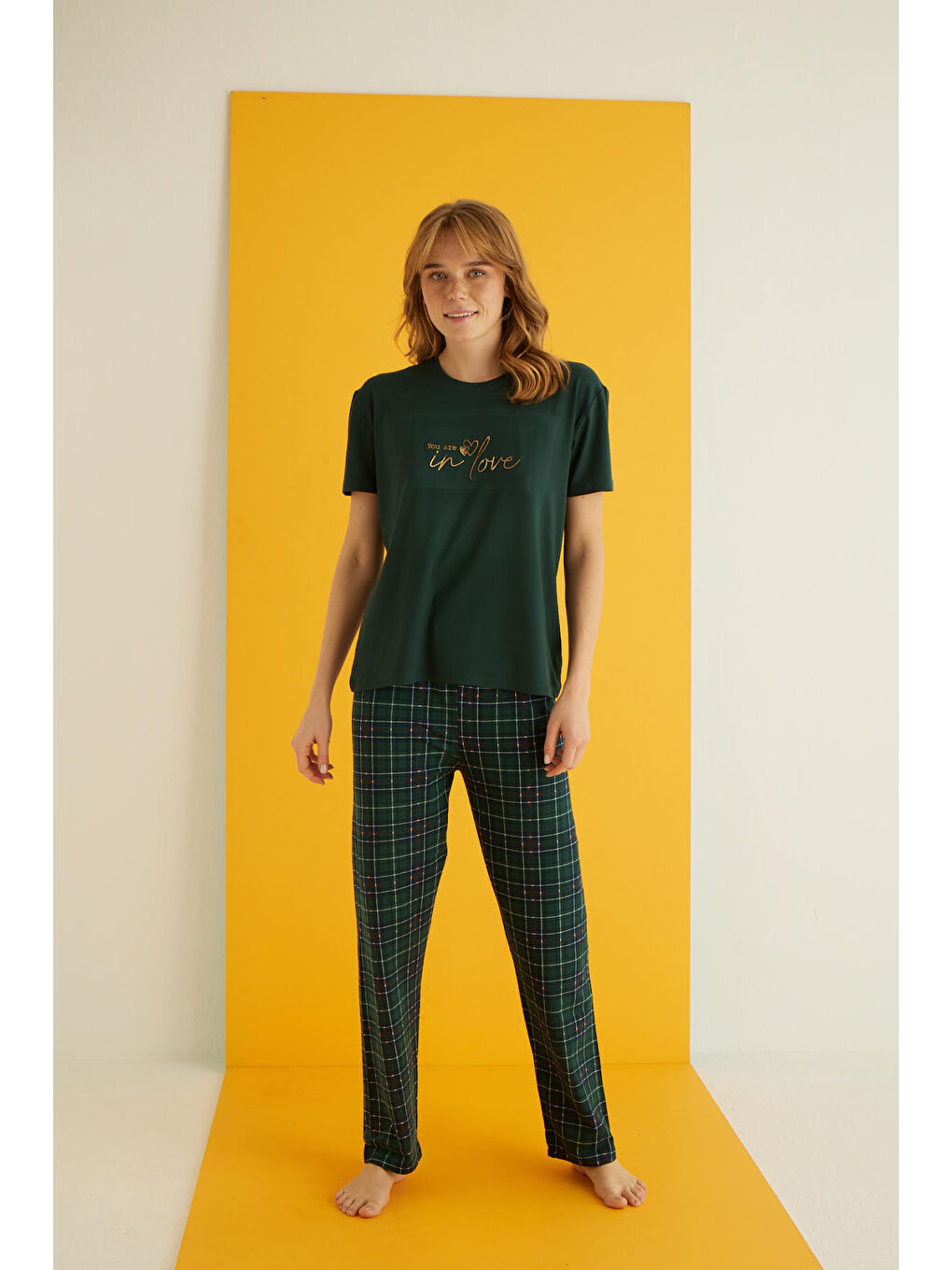 Yeşil Bamboo Pijama Takımı 7051-4-1