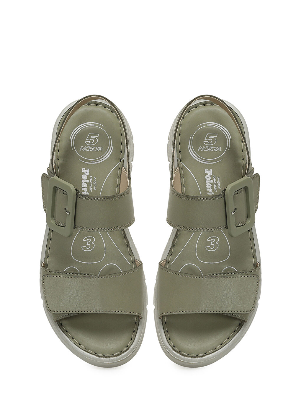 166245.Z5FX Yeşil Kadın Comfort Sandalet-3