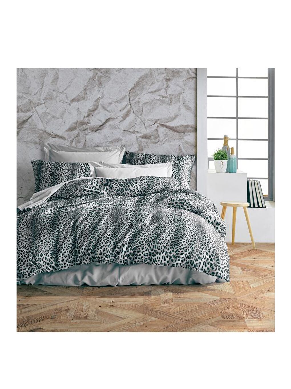 Heri Çift Kişilik Nevresim Takımı Gri-1