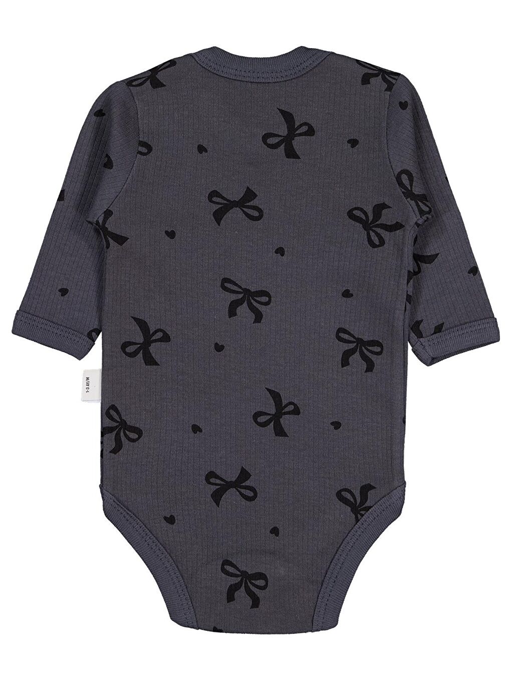 Antrasit Baby Fiyonk 1-36 Ay Çıtçıtlı Badi - Gri 12-18 Ay-1