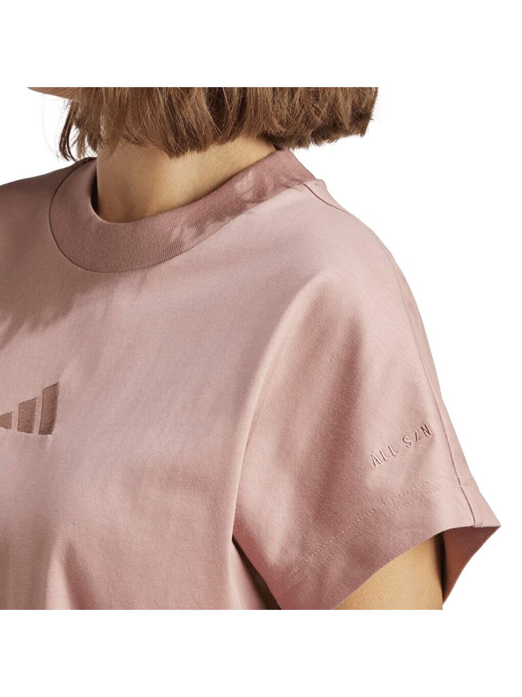 All Szn Kadın Pembe Yuvarlak Yaka Tişört-2