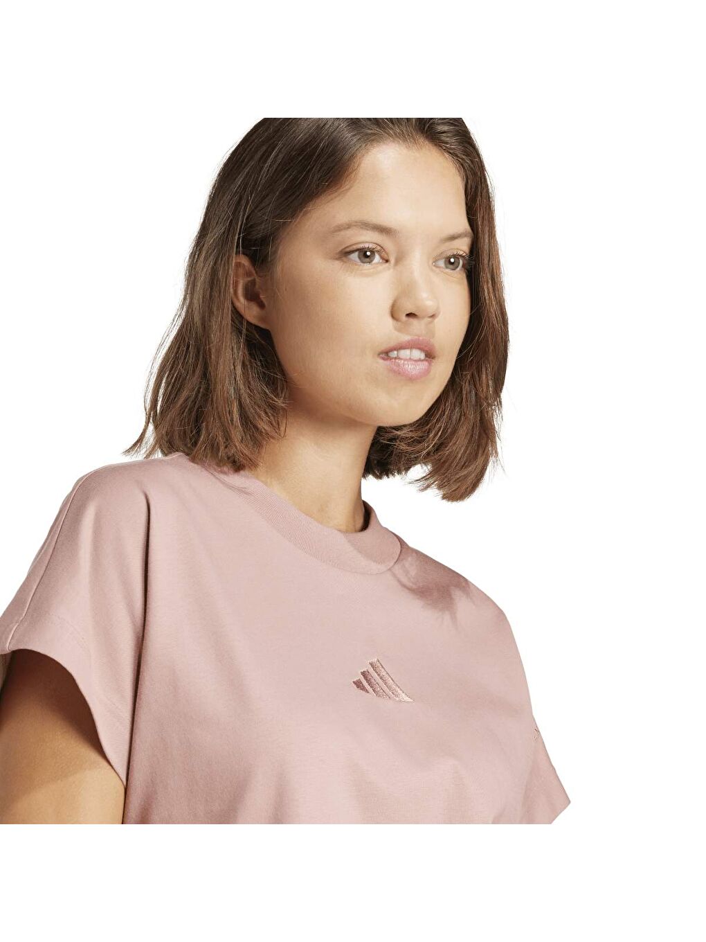 All Szn Kadın Pembe Yuvarlak Yaka Tişört-3