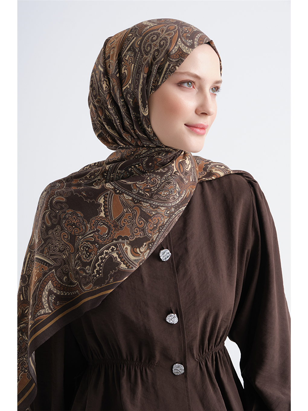 Kahverengi Pure Şal 3907 40-1