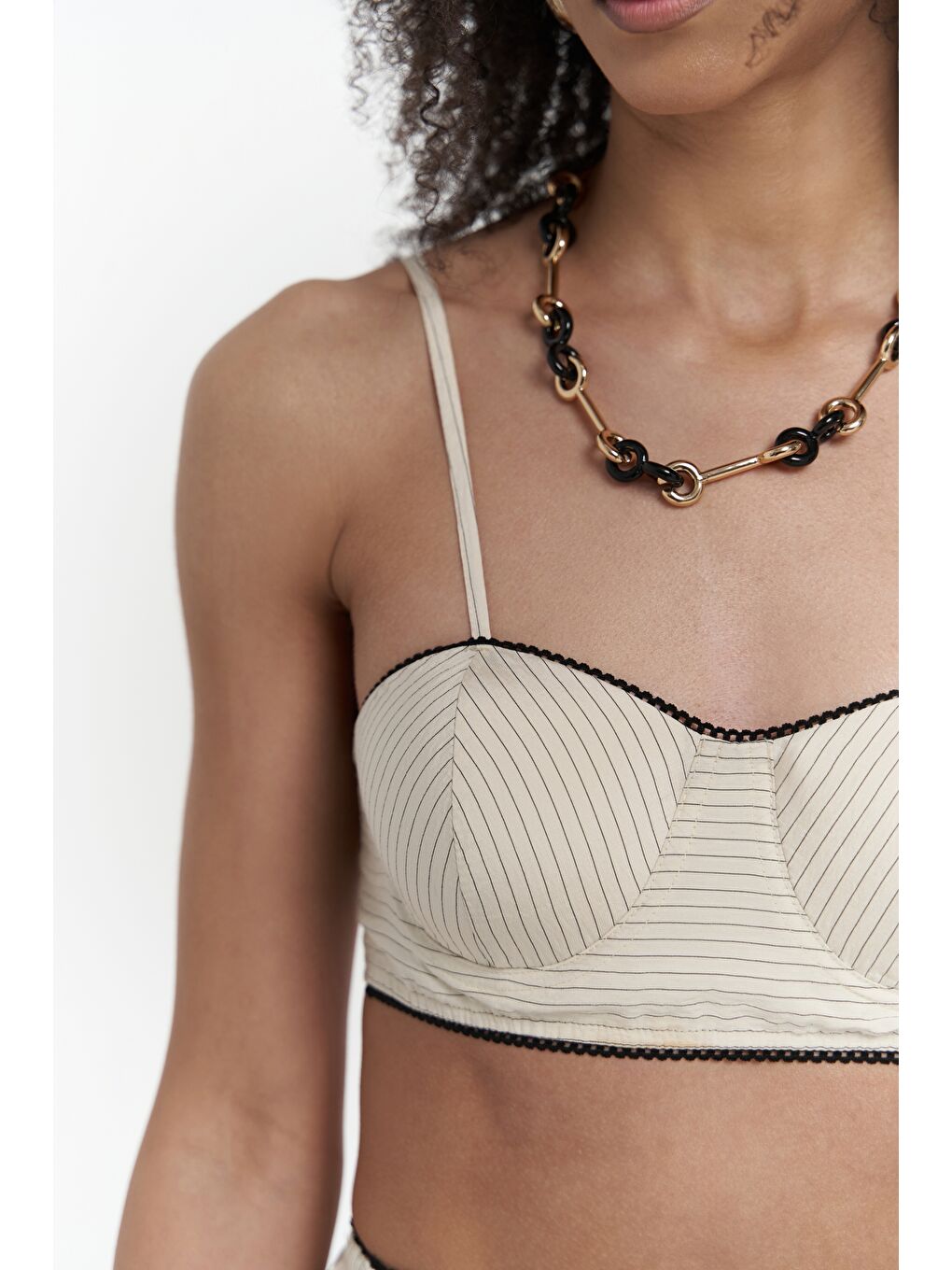 Leda Dantel Detay Şortlu Bej Üçlü Takım-6