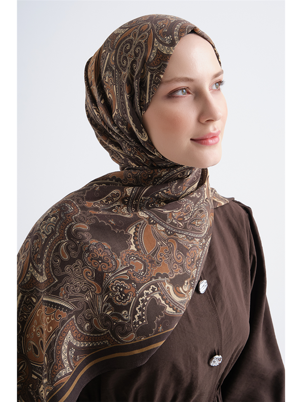 Kahverengi Pure Şal 3907 40-2