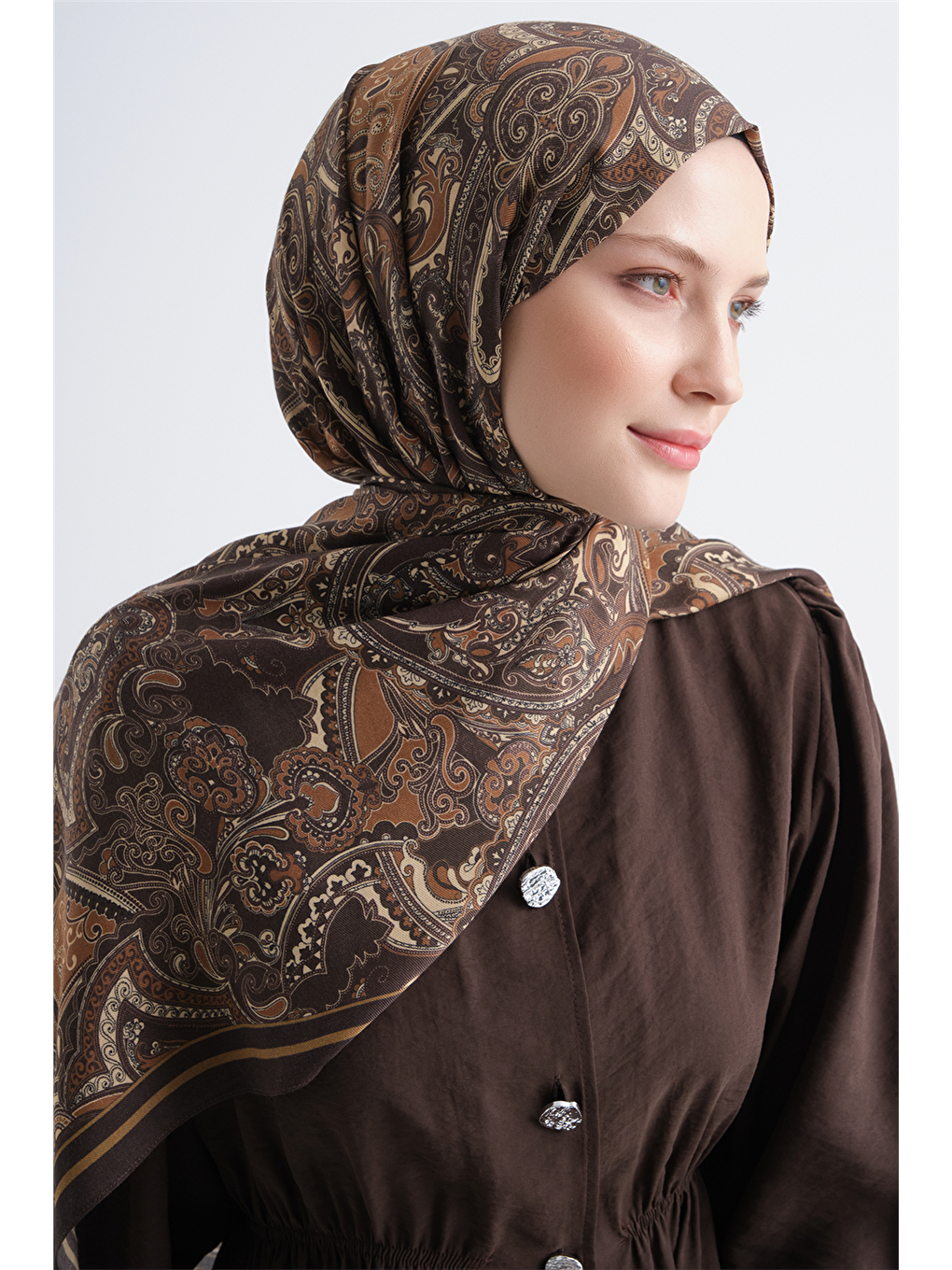 Kahverengi Pure Şal 3907 40-3