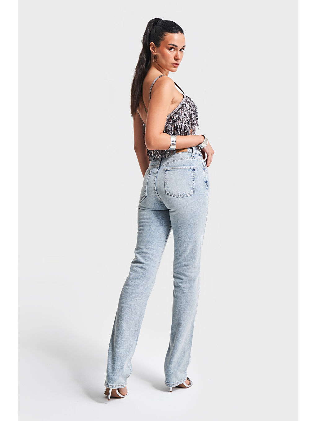 Mavi Kadın T.Kot Rengi 4S5-32 Straight Slim Fit Esnek Kumaş Yüksek Bel Denim Jean-2