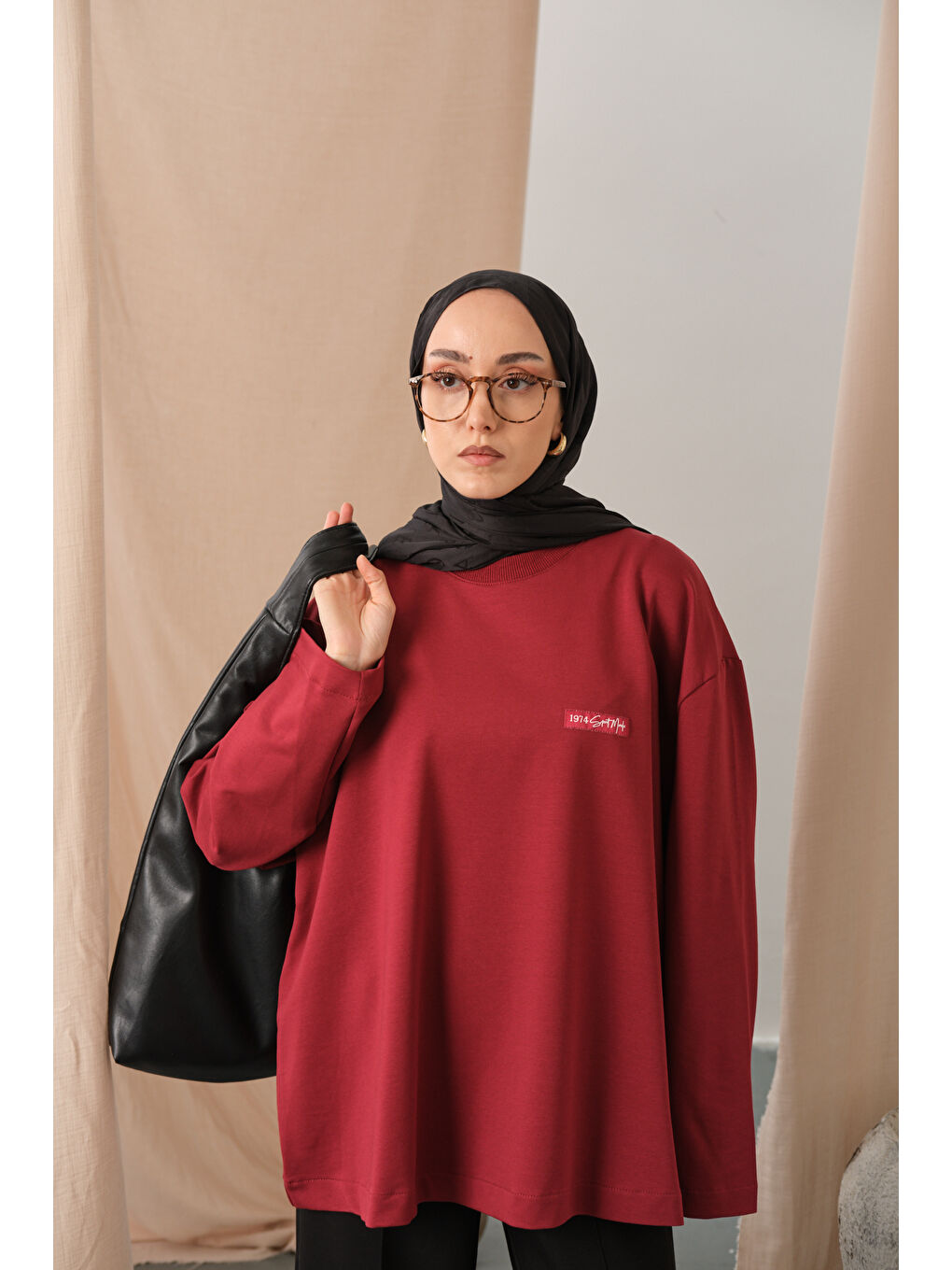 Kadın Arma Detay Tunik Kırmızı-1