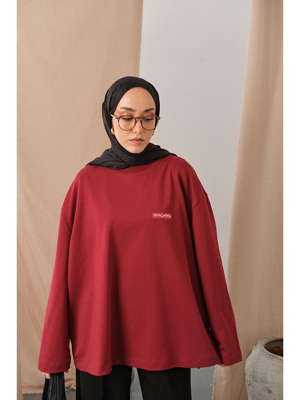 Kadın Arma Detay Tunik Kırmızı-2