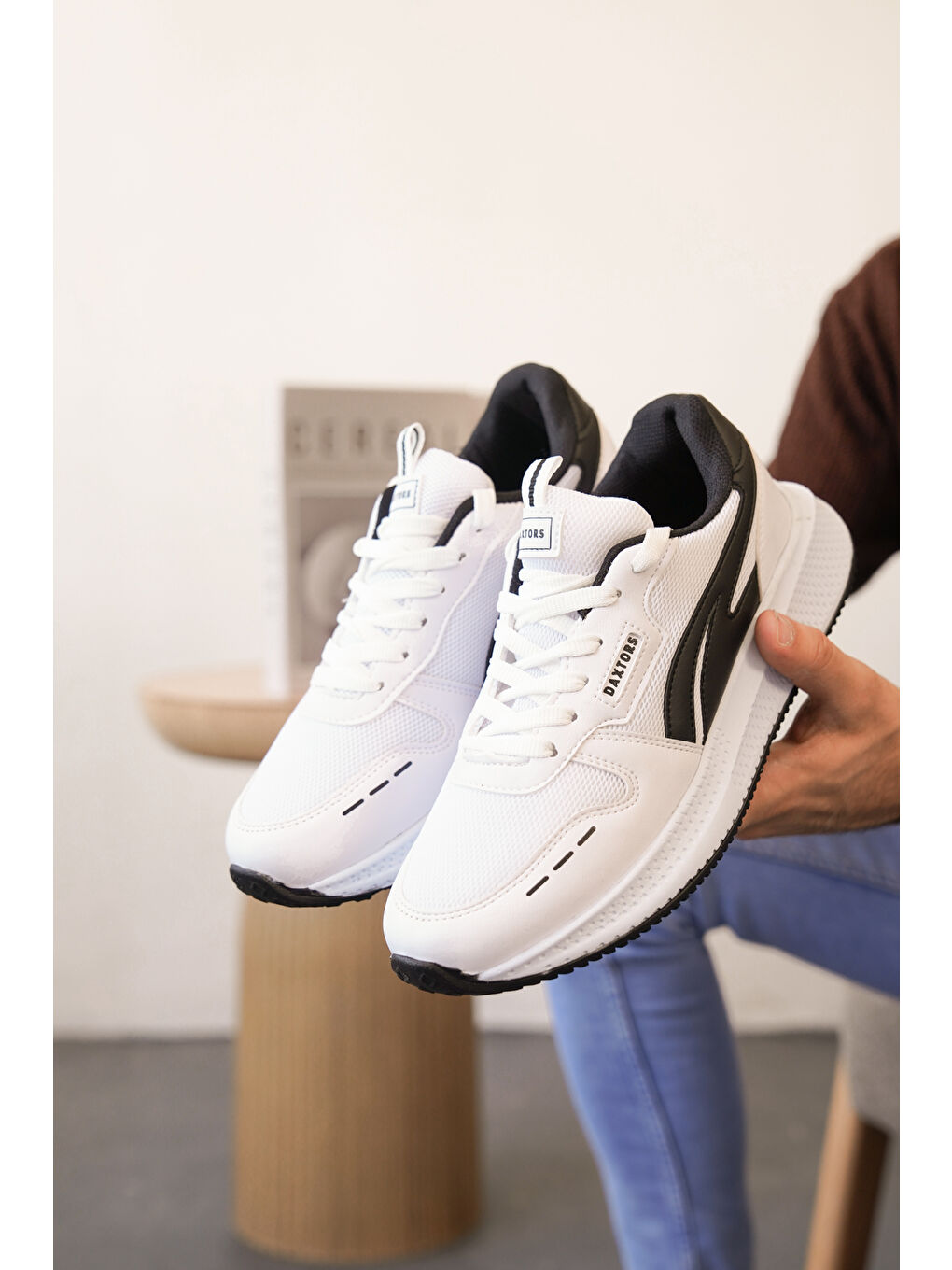 Beyaz Daxors D0128 Günlük Ortopedik Erkek Sneaker Spor Ayakkabı