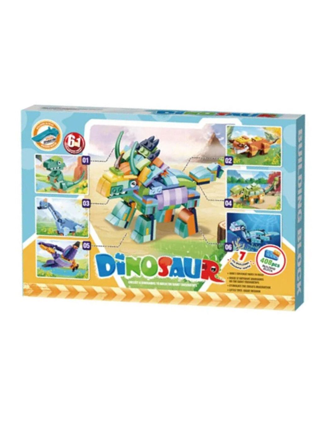 Bricks 6 lı Lego Dinozor Seti 408 Parça (SM2505) GKO