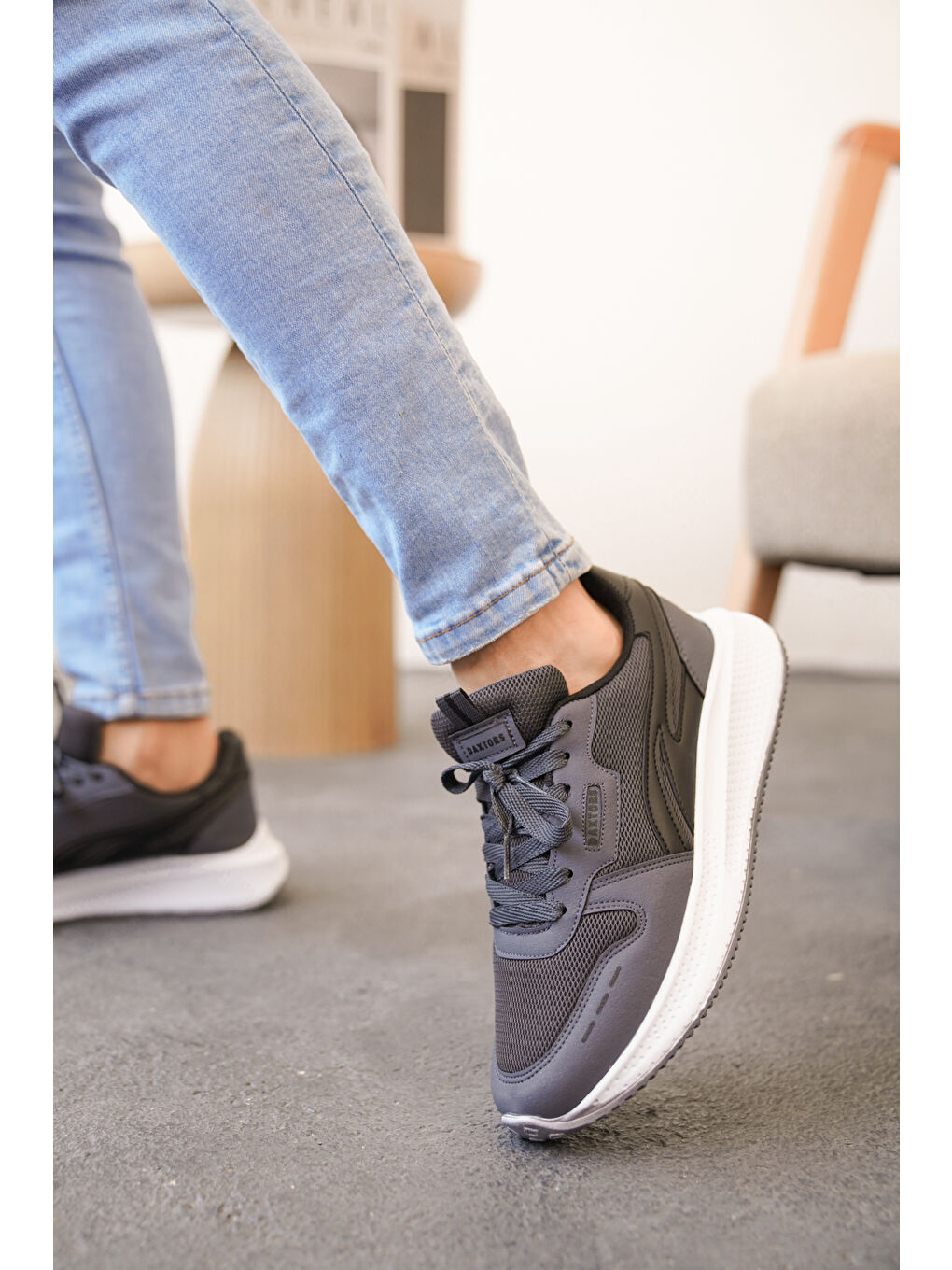 Gri Daxors D0128 Günlük Ortopedik Erkek Sneaker Spor Ayakkabı-1