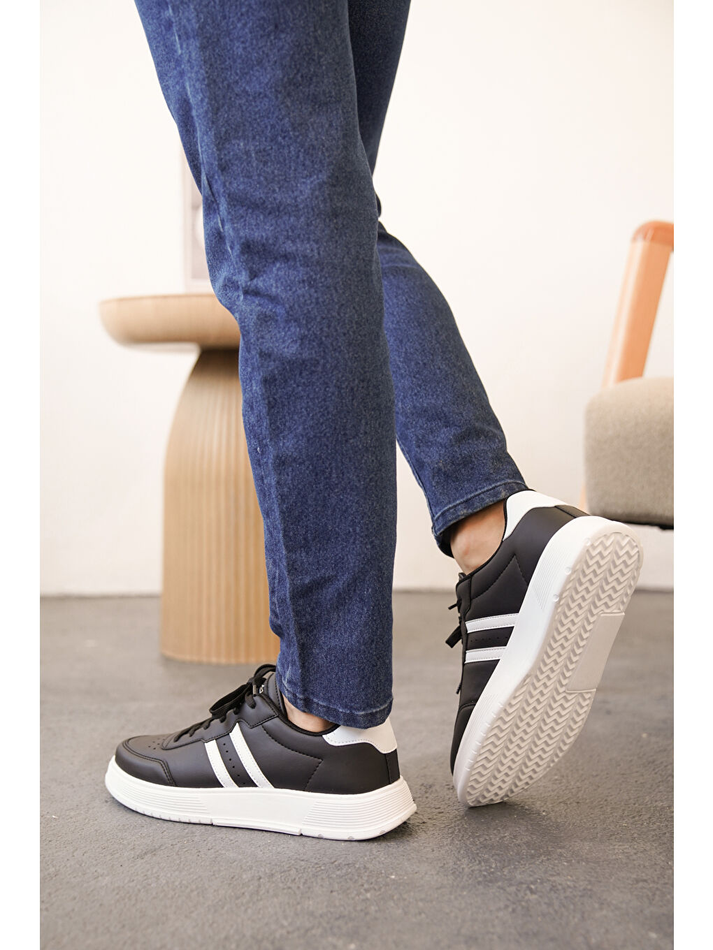 Siyah Daxors D0163 Günlük Ortopedik Erkek Sneaker Spor Ayakkabı-4