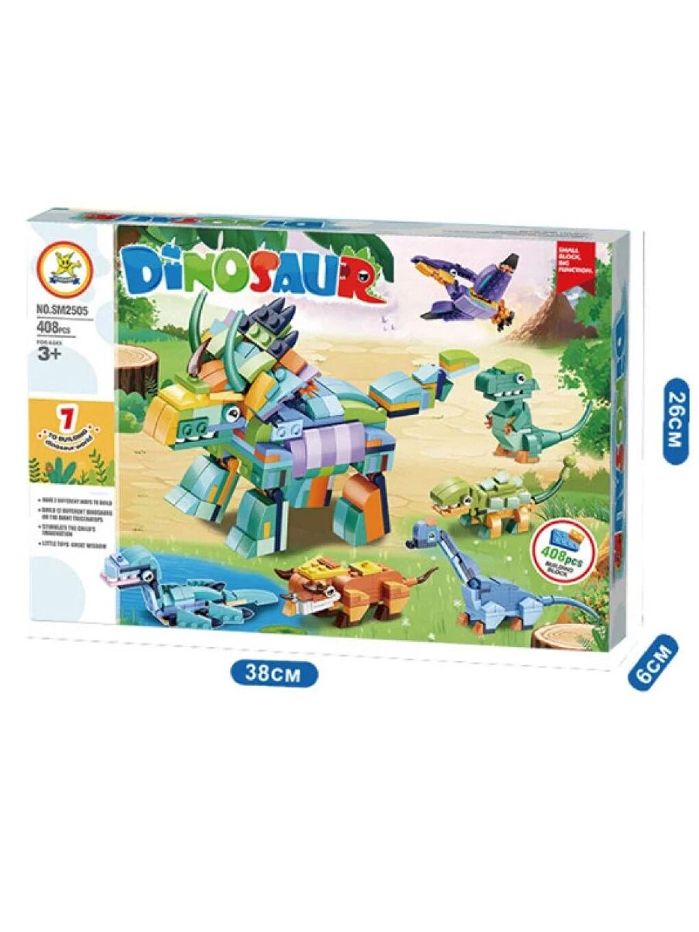 Bricks 6 lı Lego Dinozor Seti 408 Parça (SM2505) GKO-1