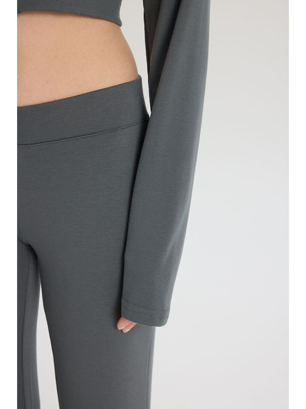 Gri Remy Fermuarlı Füme Eşofman Takım-6