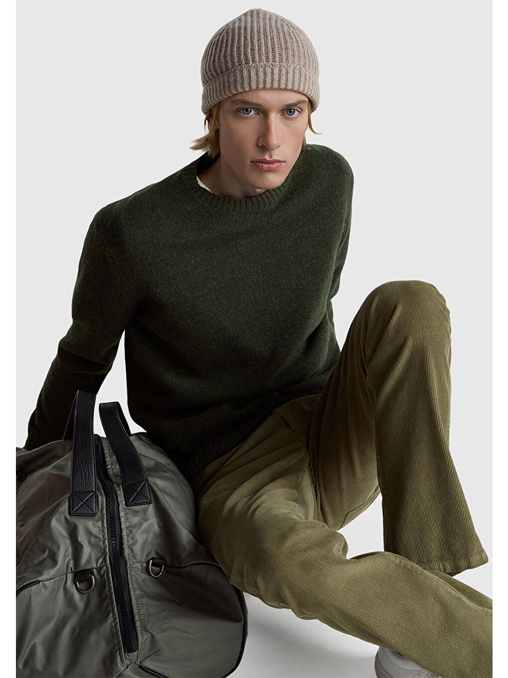 Erkek Siyah Bisiklet Yaka Shetland Kazak-4