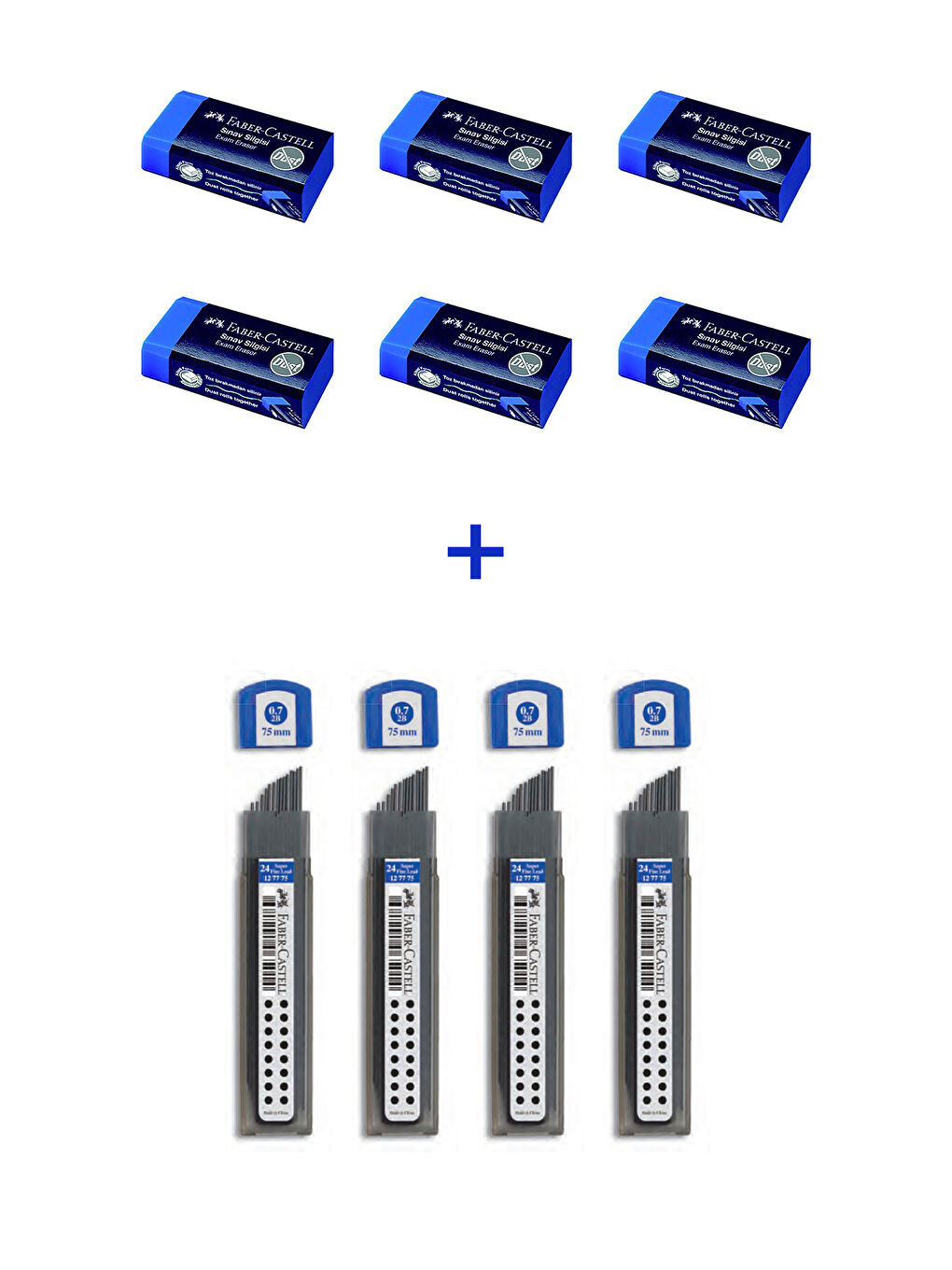 4'lü Super Fine Min, 2B, 0.7, 6'lı Yumuşak Sınav Silgisi, 10'lu Yazım Seti