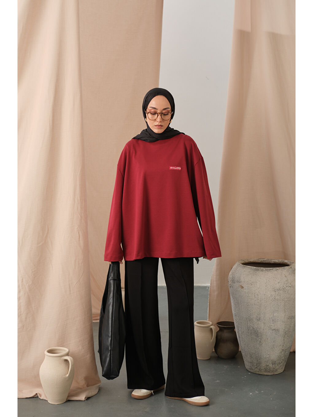 Kadın Arma Detay Tunik Kırmızı-4