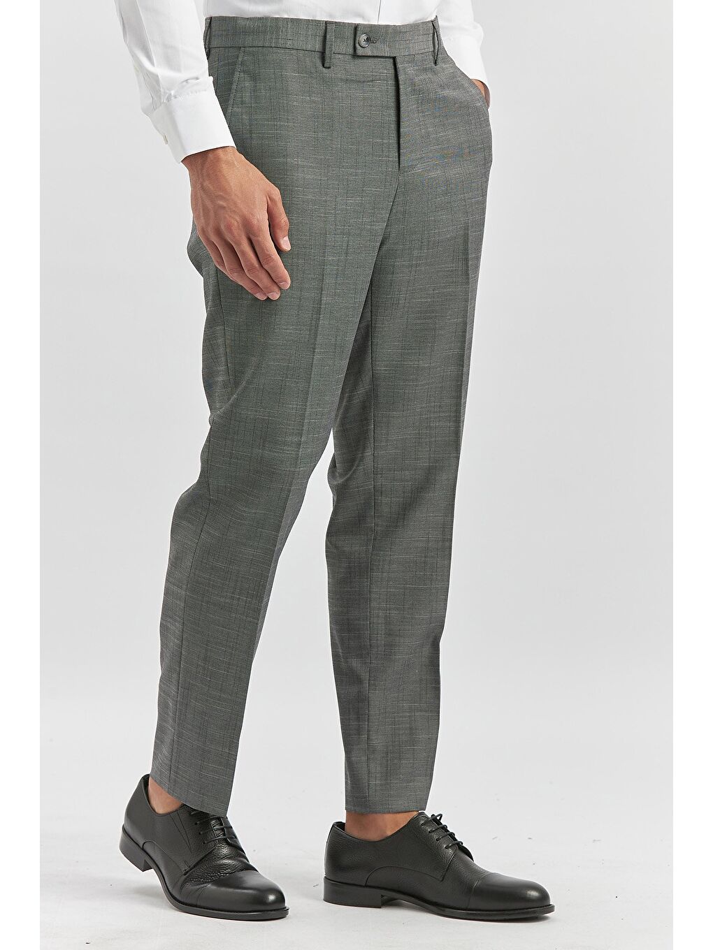 Gri Füme Esnek Yandan Cepli Comfort Fit Classic Erkek Pantolon 1003240163-1
