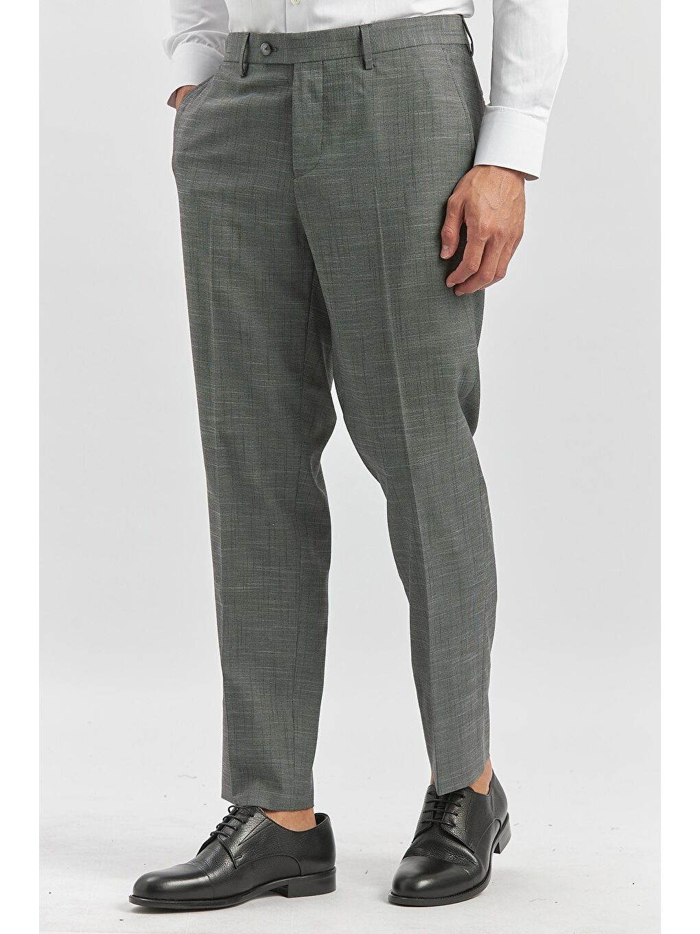 Gri Füme Esnek Yandan Cepli Comfort Fit Classic Erkek Pantolon 1003240163-3