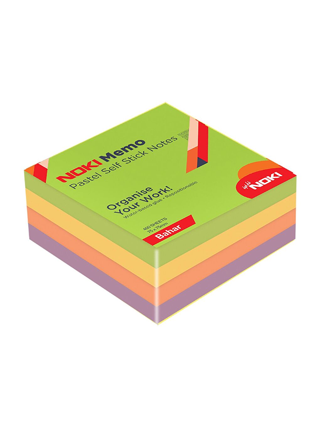 Noki Memo 75x75 Yapışkanlı Pastel Küp Blok Not 400 Sayfa