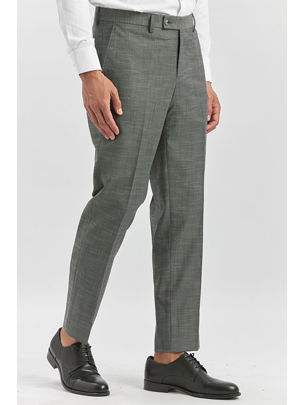 Gri Füme Esnek Yandan Cepli Comfort Fit Classic Erkek Pantolon 1003240163-5
