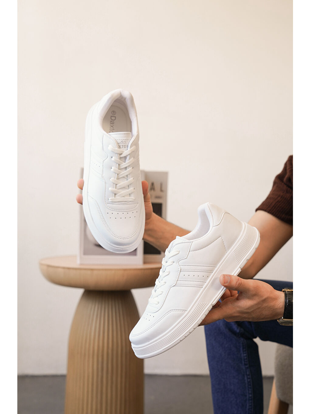 Beyaz Daxors D0163 Günlük Ortopedik Erkek Sneaker Spor Ayakkabı