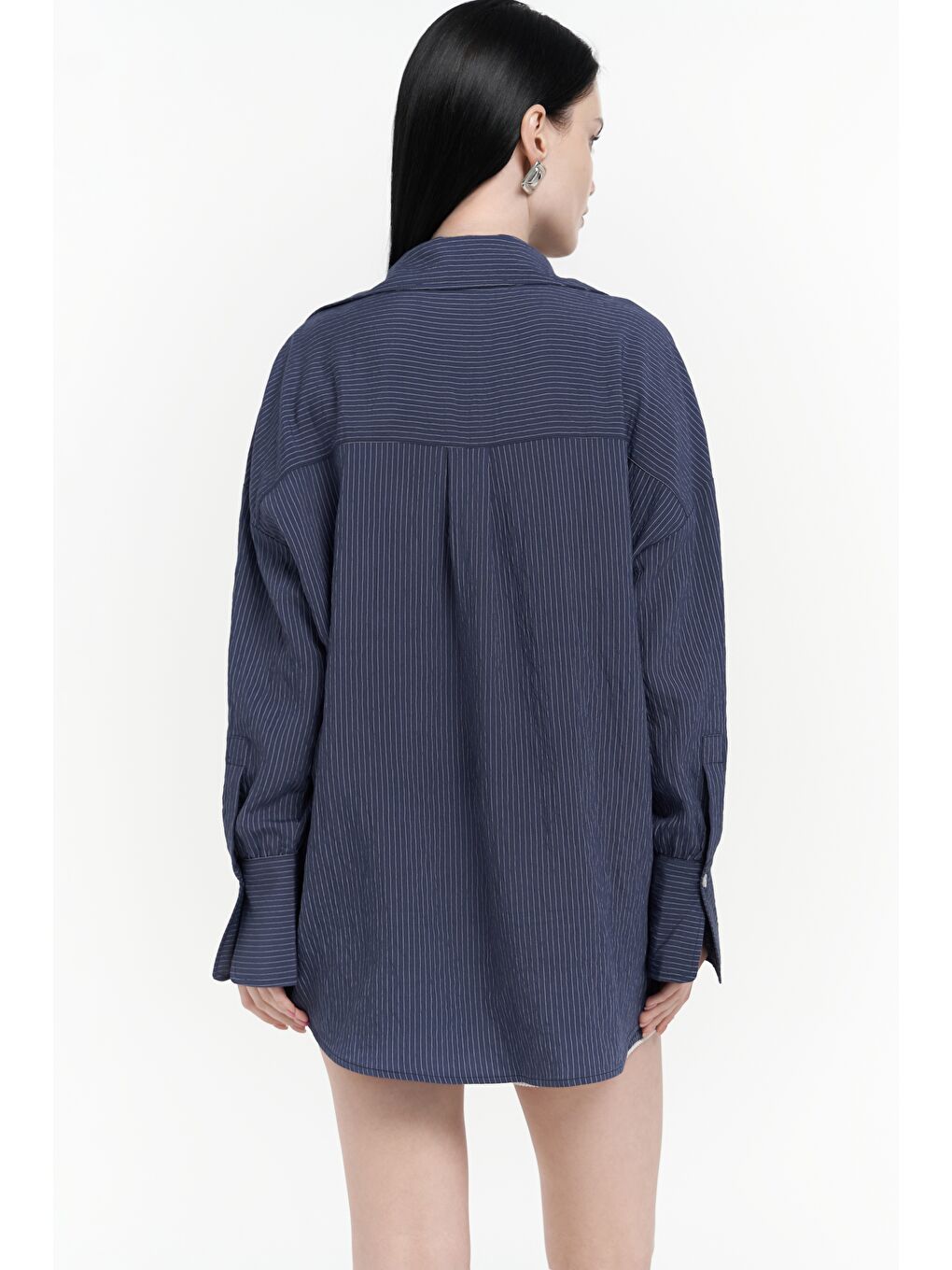 Leda Dantel Detay Şortlu İndigo Üçlü Takım-4